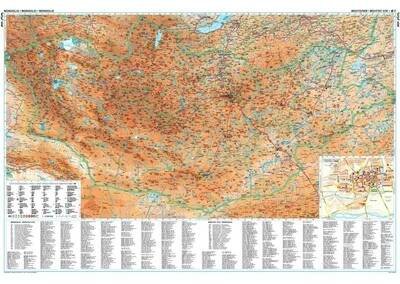 Gizi Map Mongolsko - nástěnná mapa 125 x 84 cm Varianta: bez rámu v tubusu, Provedení: laminovaná mapa v lištách od 950 Kč - Heureka.cz