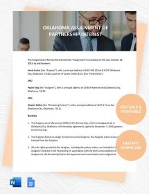 Oklahoma Assignment Of Partnership Interest Template