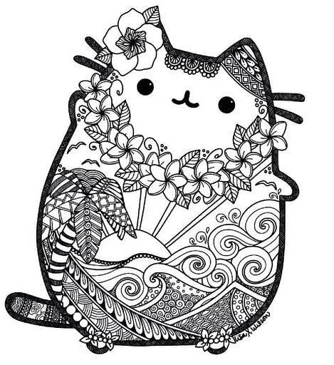 Roztomilá Pusheen mandala