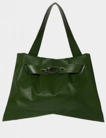 Zelená hobo kabelka z rostlinné kůže