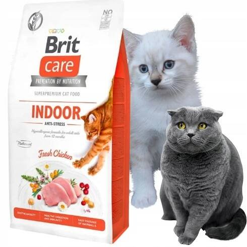 SUCHÉ KRMIVO PRO KOČKY S KUŘECÍM MASEM BRIT CARE CAT INDOOR 2KG PO STERILIZACI