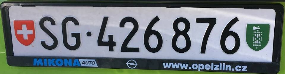 Registrační značky Švýcarsko – SG – St. Gallen, foto: www.podalnici.cz