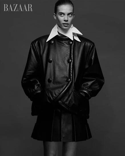 a person wearing a leather jacket
