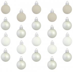  Set vianočných ozdôb v bielej, opálovej a krémovej farbe