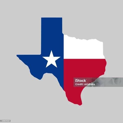 Vektor Texas Flag Mapa Ilustrace - Bez autorských poplatků Texas - Jihozápadě spojených států amerických vektorové obrázky