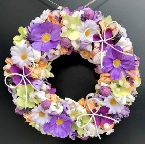 Jarní věnec na dveře Iris fialová - Dekorace Janina
