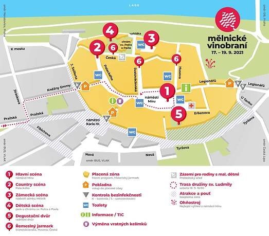 Mapa mělnického vinobraní