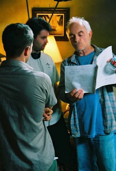 On set with actors Michael Cavanaugh and Rainbow Borden. "Chance" summer 2003. Photo by Andy Conde.