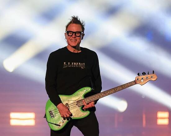 Mark Hoppus of Blink-182 performs live on stage during day one of Lollapalooza Brazil at Autodromo de Interlagos on March 22, 2024 in Sao Paulo, Brazil.