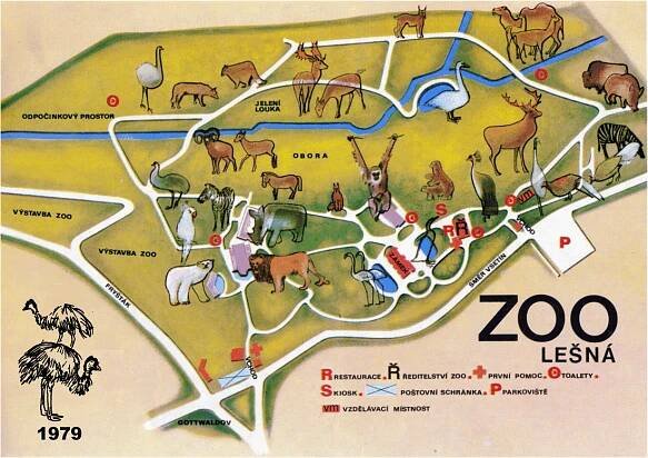 Map of Zoo Zlín - 1979