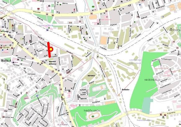 Mapa městské části Nusle