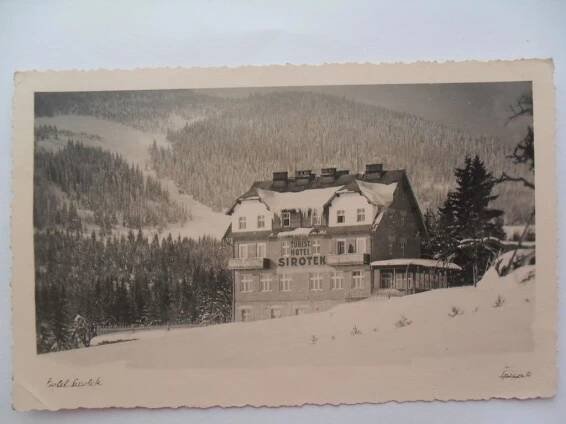 Železná Ruda - Šumava - Klatovy - hotel Sirotek - Špičák - zimní - Pohlednice místopis