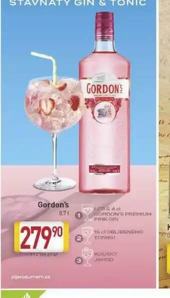 Billa Gordon's gin nabídka
