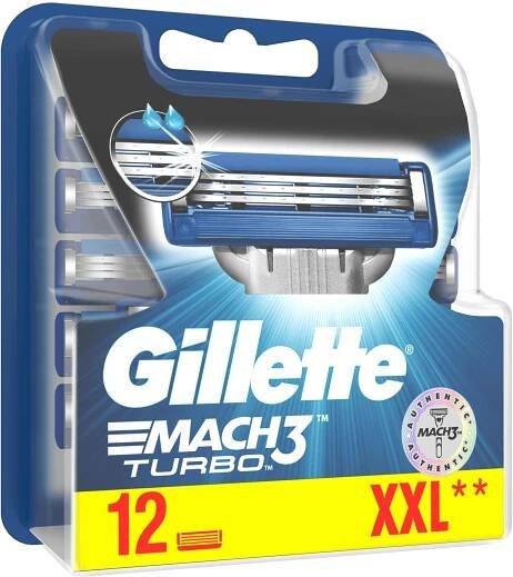 Gillette Mach3 Turbo náhradní hlavice 12 ks
