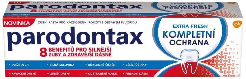 Pasta na zuby Extra Fresh Kompletní ochrana Parodontax v akci levně | Kupi.cz