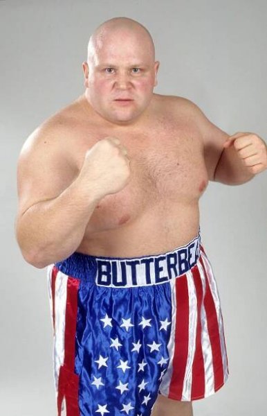 Portrait of Eric Esch, "Butterbean," a boxer.