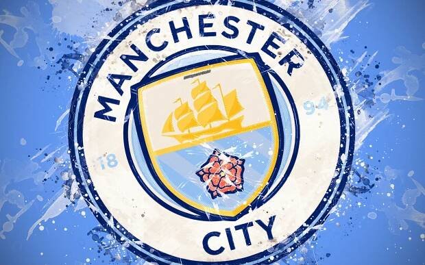 Manchester City Logo Paint Aesthetic Wallpaper