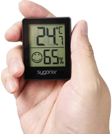 Sygonix teploměr a vlhkoměr černá : Půhy.cz