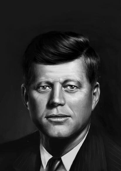 Obrazy | J. F. Kennedy - reprodukce kresby | Naše vojsko