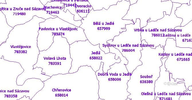 Katastrální mapa Jedlá