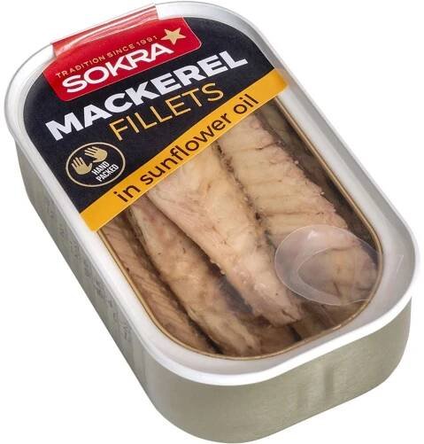 Sokra Filety z makrely ve slunečnicovém oleji 115g 115g - FITBOY.cz