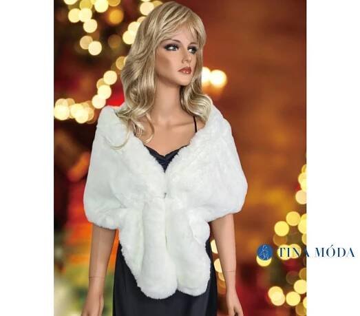 slavnostni elegantni stola boa limec ciste bila na ples k satum na kabat filmova hvezda se sarmem tina moda 0517201 (1)