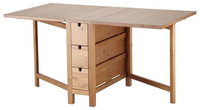 Ikea stůl NORDEN, Stůl se sklopnými deskami, bříza