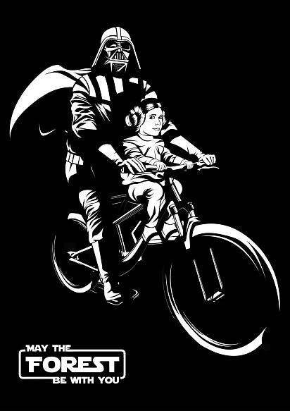 CHILD LEIA and Darth Mac Ride - Short Sleeve T-Shirts