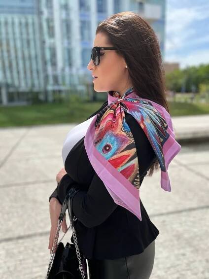 Velký šátek Růžová abstrakce - ANNA ANNA
