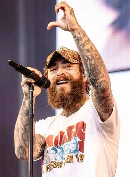 Post Malone performs on Day 3 of Outside Lands Festival 2024 at Golden Gate Park on August 11, 2024 in San Francisco, California.