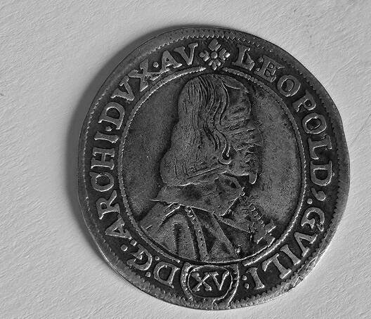 XV krejcar 1659 Olomouc - biskup Leopold Vilém arc. Rakouský_R