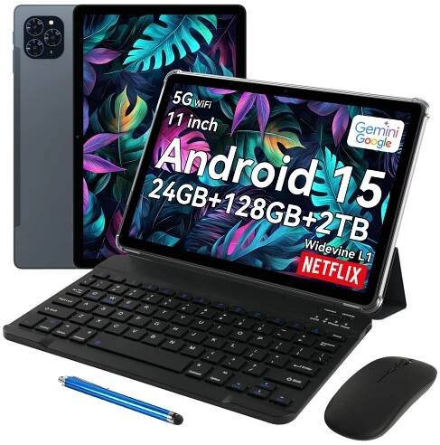 Tablet TABWEE T90 s Androidem 15, 8 GB RAM, 128 GB ROM, 11 palců, 1200*1920, FHD displej, osmijádrový procesor UMS9230E(T615) PC tablet s klávesnicí a myší