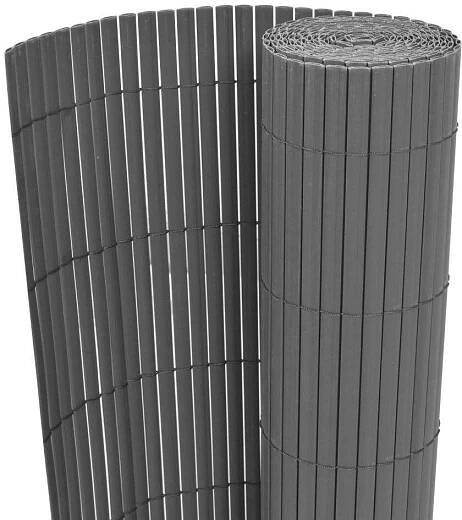 Oboustranný zahradní plot PVC 90 × 300 cm šedý