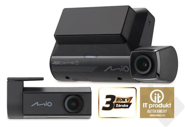 Kamera do auta Mio MiVue 955W Dual 4K GPS (s 2.5K zadní kamerou) černá