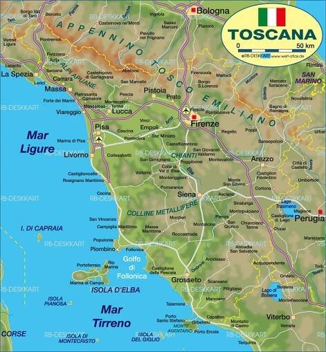 Toskania Mapa