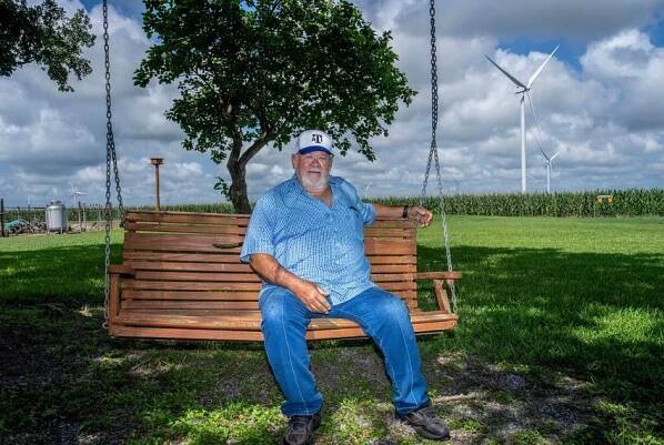 Retired farmer Gary Busse has leased numerous plots of his family farm land for wind turbine placement.