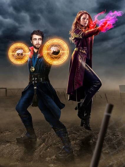 Harry Potter & Dr. Strange, Hermiona & Scarlet Witch