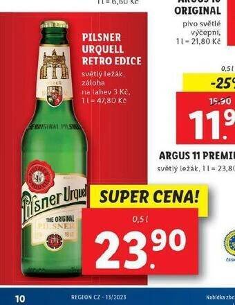 Lidl Pivo pilsner urquell retro edice nabídka