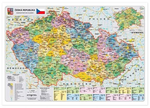 Ditipo Map Czech Republic physical / regions A3 - VMD parfumerie - drogerie