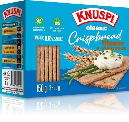 Knuspi Classic Crispbread 150 g fitness s vlákninou od 27 Kč