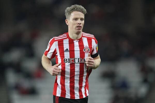 Sunderland academy product Grant Leadbitter in League One action v Accrington Stanley in 2019