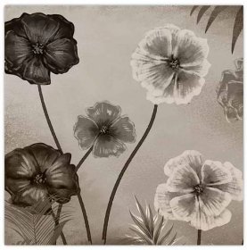 Obraz - Kreslené květiny (30x30 cm)