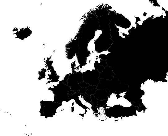 Ilustrace na izolované pozadí kontinentu Evropa — Stock obrázek