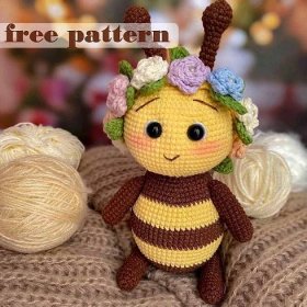 Flora The Bee Amigurumi Crochet Pattern - Always Free Amigurumi Confection Au Crochet, Bee Free, Crochet Simple, Cute Bee