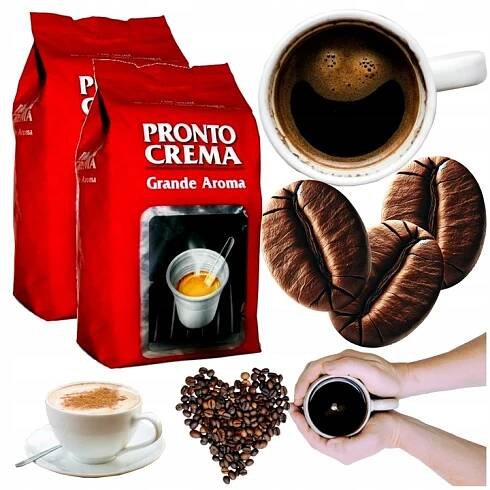 Káva zrnková Lavazza 1kg x2 Pronto Crema Grande Aroma smíšená 2x 1000 g
