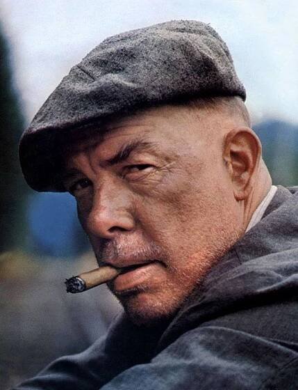 Hollywood Legend Lee Marvin Enjoying a Smoke Wallpaper