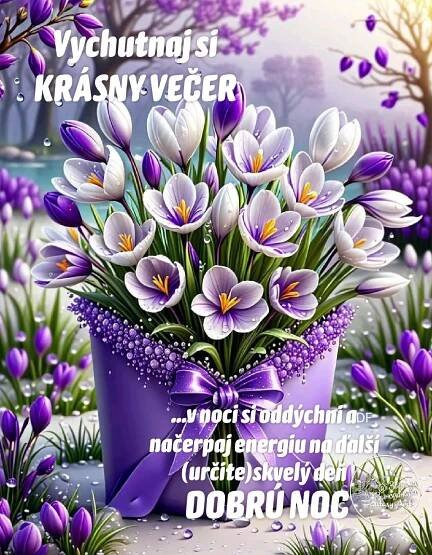 a purple vase filled with lots of flowers on top of a grass covered field next to trees