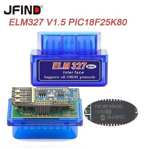 Mini ELM327 Bluetooth V1.5 s dvojitým čipem PIC18F25K80 ELM 327 V1.5 pro Android Skener OBD2 točivého momentu ELM327 V1.5 Čtečka kódů Auto Diagnostický nástroj