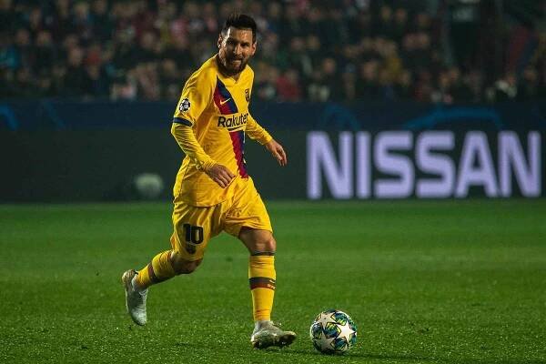 Fotbalový zápas skupiny F (liga mistrů), SK Slavia Praha - FC Barcelona, 23. října 2019 v Praze. Na snímku Lionel Messi.