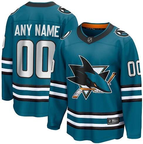 Men's San Jose Sharks Fanatics Teal Home Breakaway Custom Jersey